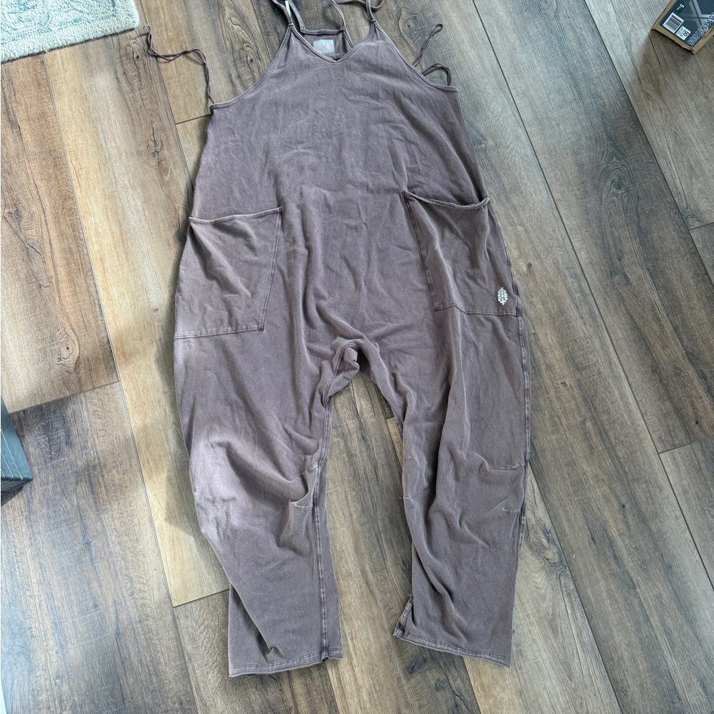 FP Movement Brown barrel leg jumpsuit